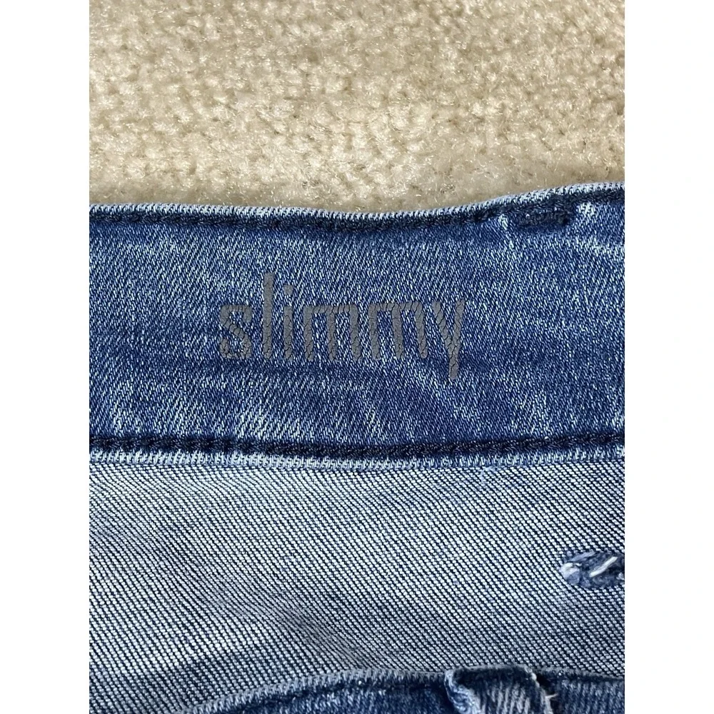 7 For All Mankind Slimmy Jeans Mens 38x32 Blue Wash Slim Straight Stretch Denim